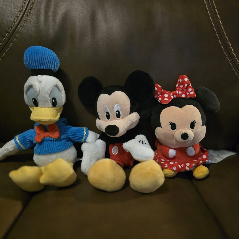 Set Of Official Disney Donald Mickey Minnie Plush Set